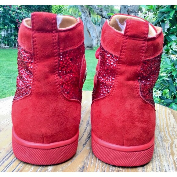 Christian Louboutin Sz 41 US 8 Red Crystal Pavot Suede Custom Strass Sneaker Men main image 16